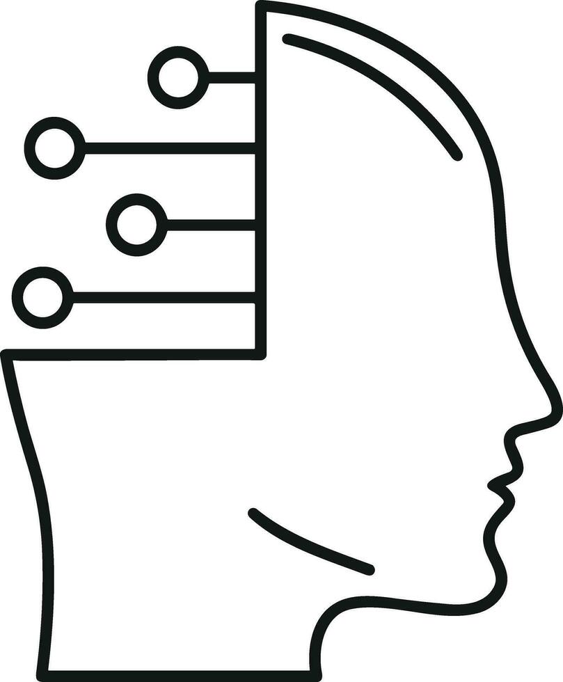 Artificial Intelligence icon symbol vector image. Illustration of the brain robot learning human smart algorithm design image.