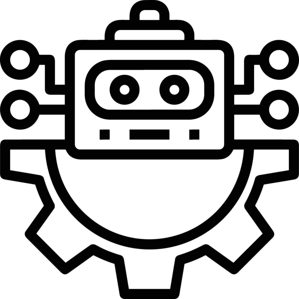 Artificial Intelligence icon symbol vector image. Illustration of the brain robot learning human smart algorithm design image.