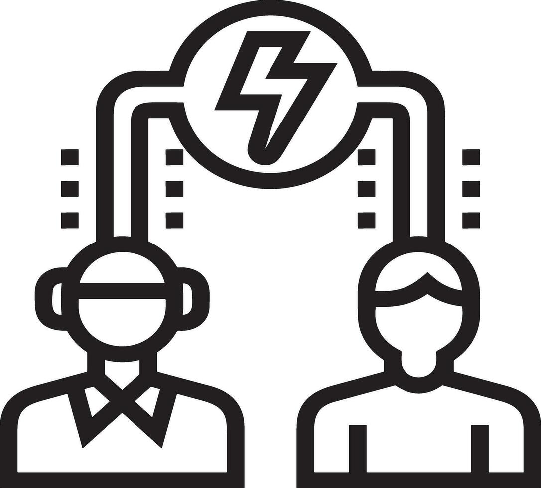 Artificial Intelligence icon symbol vector image. Illustration of the brain robot learning human smart algorithm design image.