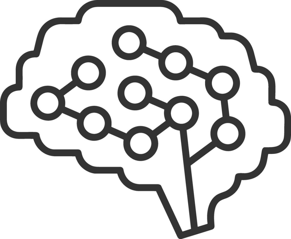 Artificial Intelligence icon symbol vector image. Illustration of the brain robot learning human smart algorithm design image.