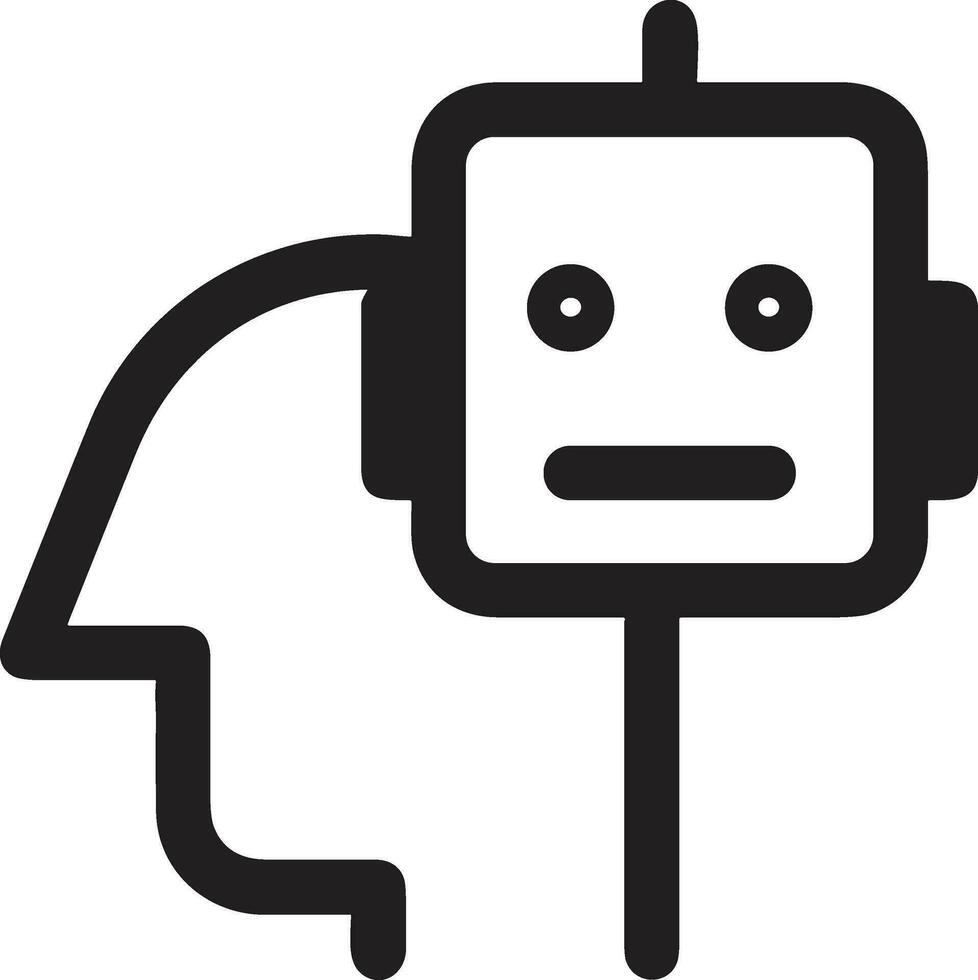 Artificial Intelligence icon symbol vector image. Illustration of the brain robot learning human smart algorithm design image.