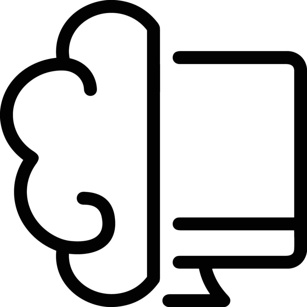 Artificial Intelligence icon symbol vector image. Illustration of the brain robot learning human smart algorithm design image.
