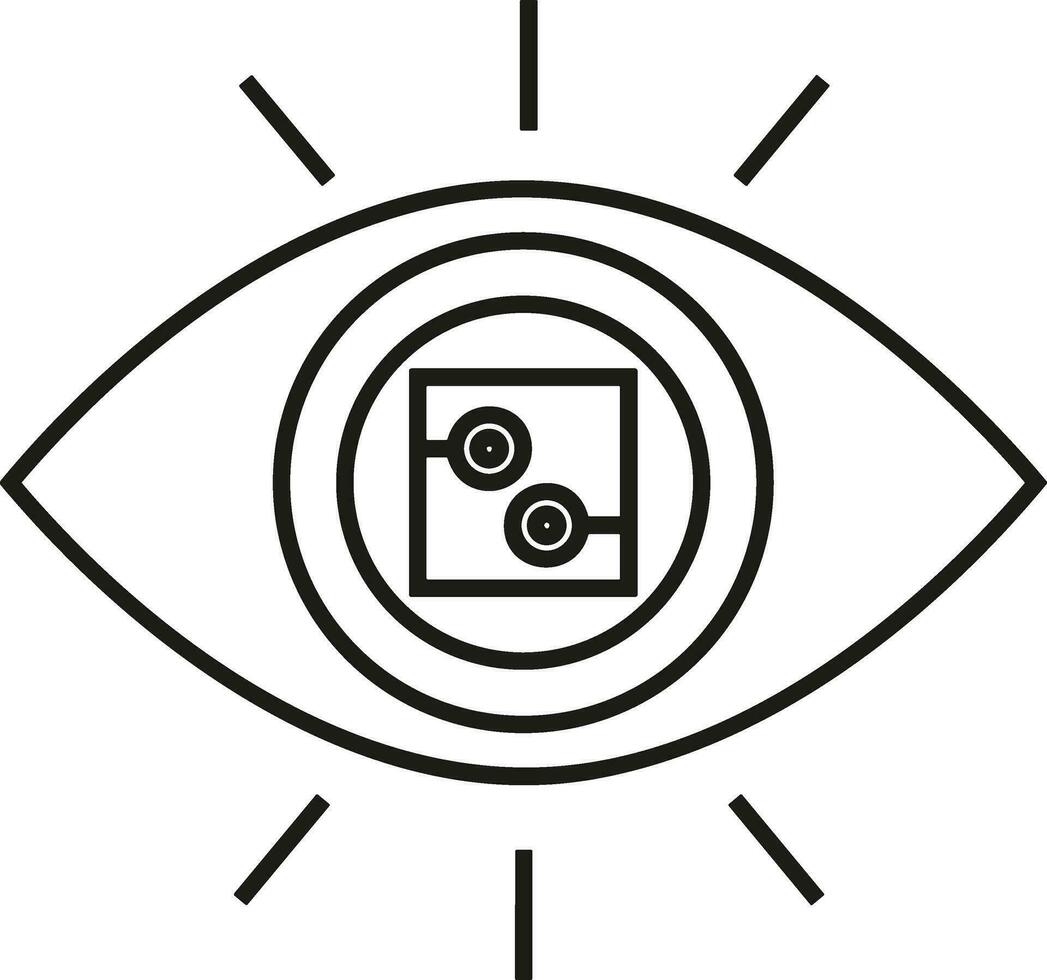 Artificial Intelligence icon symbol vector image. Illustration of the brain robot learning human smart algorithm design image.