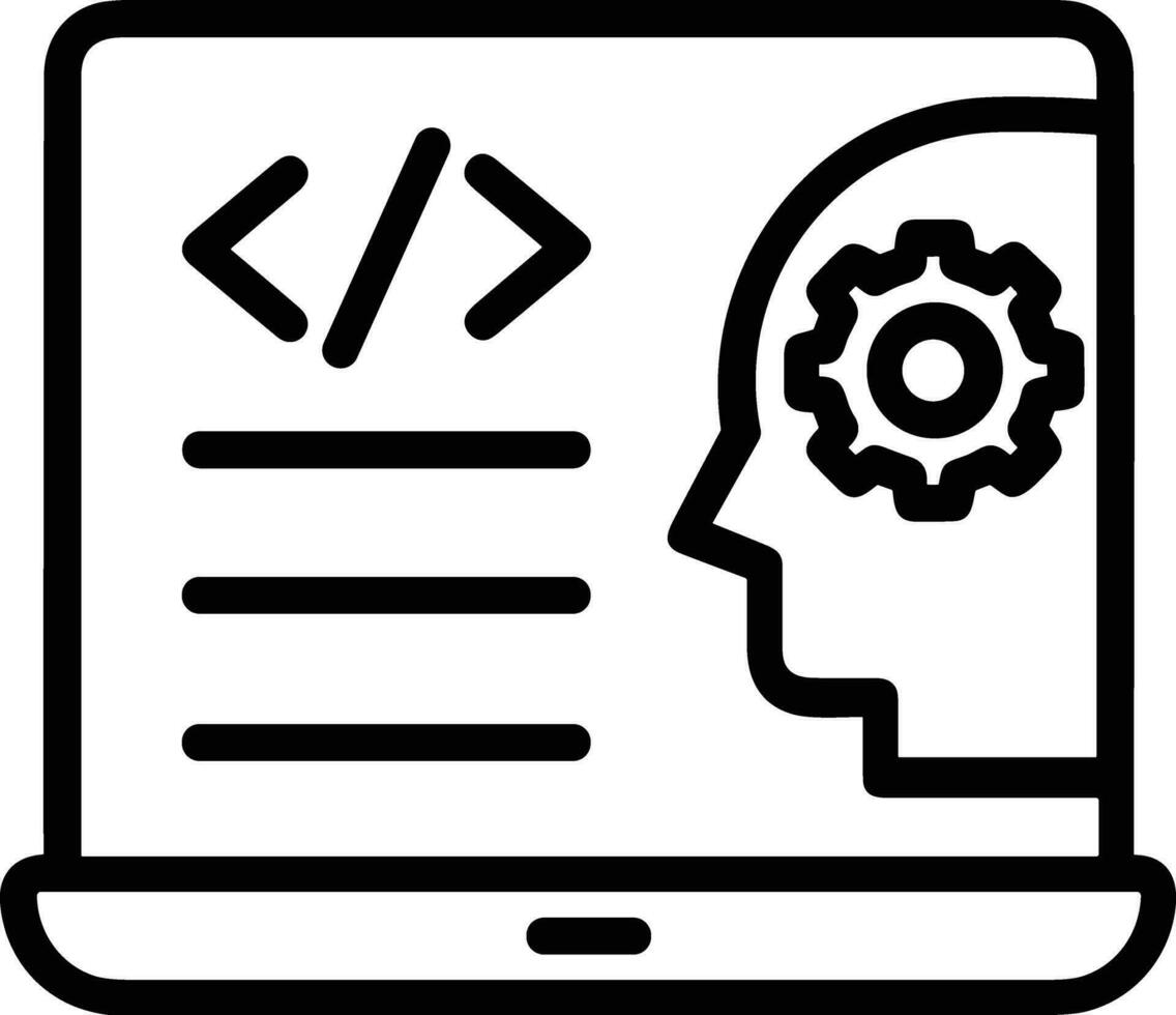 Artificial Intelligence icon symbol vector image. Illustration of the brain robot learning human smart algorithm design image.