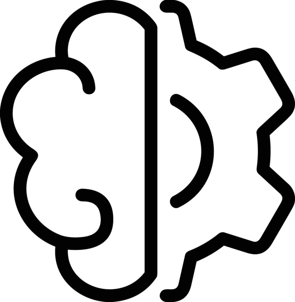 Artificial Intelligence icon symbol vector image. Illustration of the brain robot learning human smart algorithm design image.