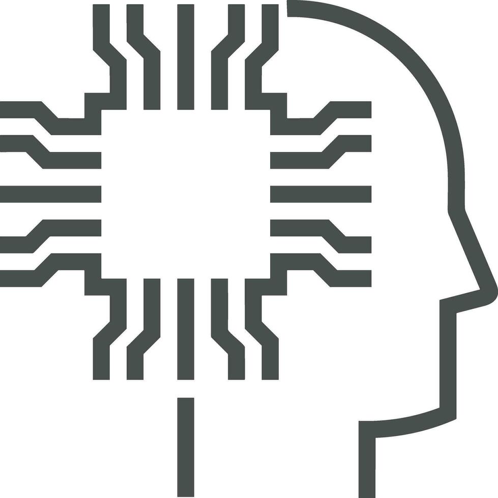 Artificial Intelligence icon symbol vector image. Illustration of the brain robot learning human smart algorithm design image.