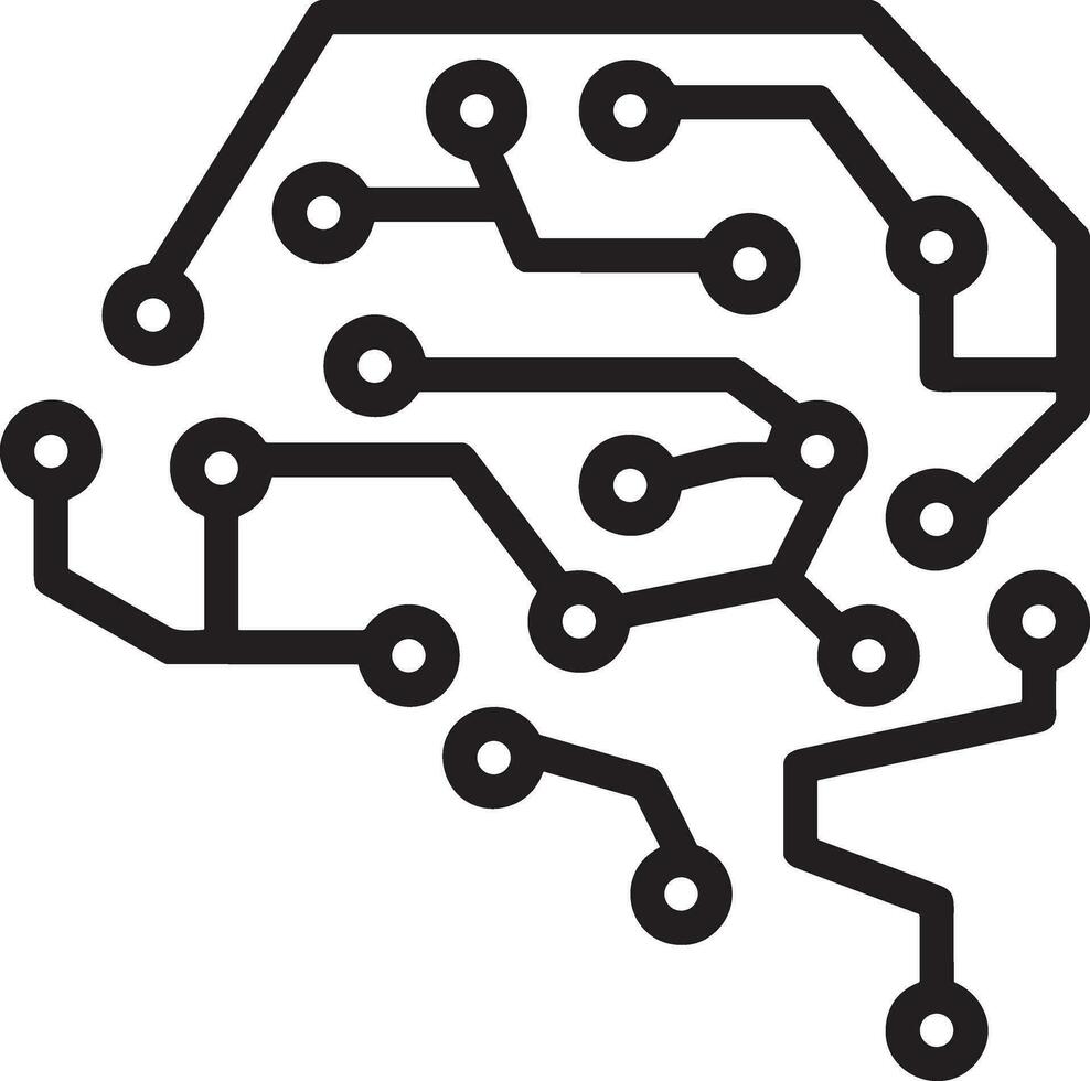 Artificial Intelligence icon symbol vector image. Illustration of the brain robot learning human smart algorithm design image.