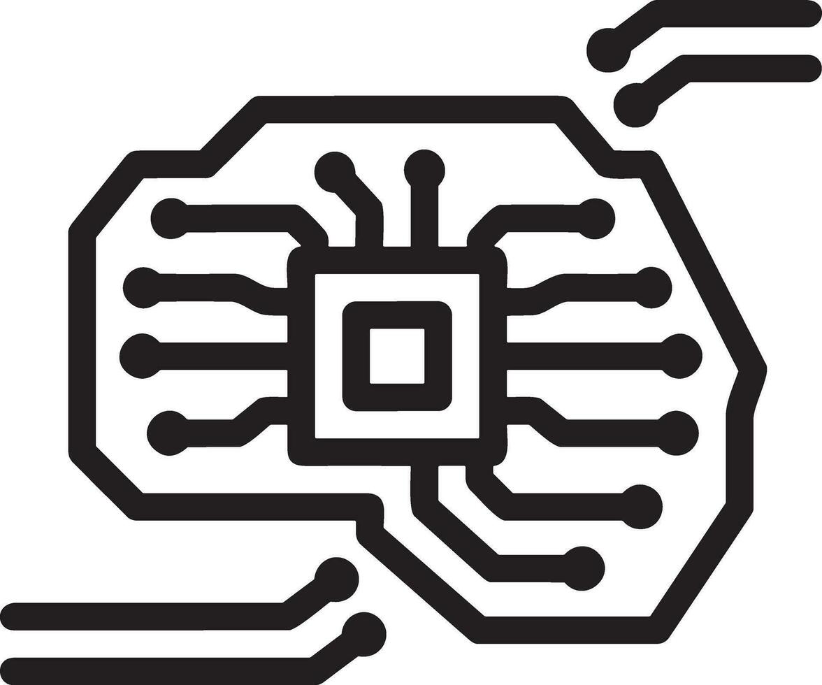 Artificial Intelligence icon symbol vector image. Illustration of the brain robot learning human smart algorithm design image.