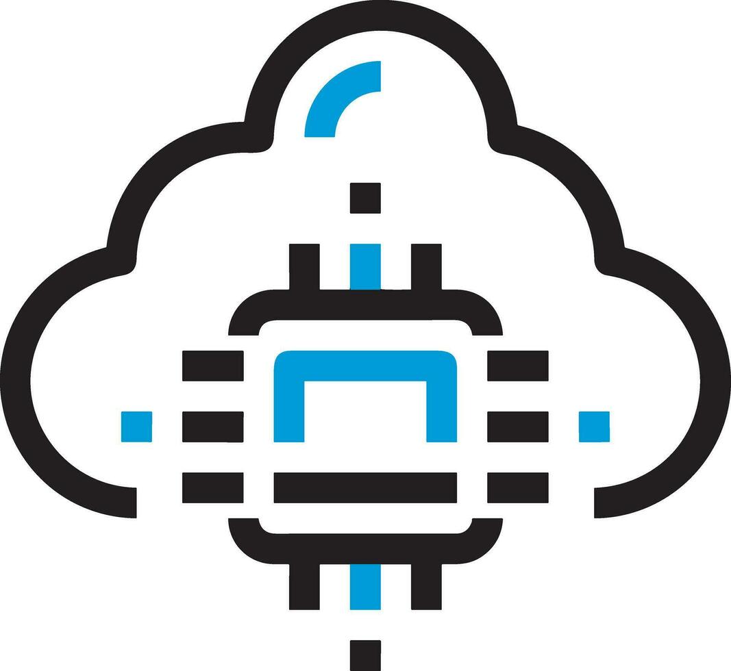Artificial Intelligence icon symbol vector image. Illustration of the brain robot learning human smart algorithm design image.
