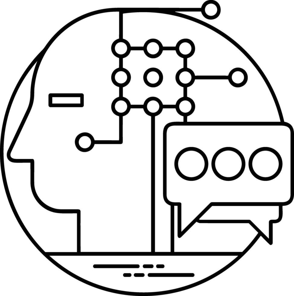 Artificial Intelligence icon symbol vector image. Illustration of the brain robot learning human smart algorithm design image.