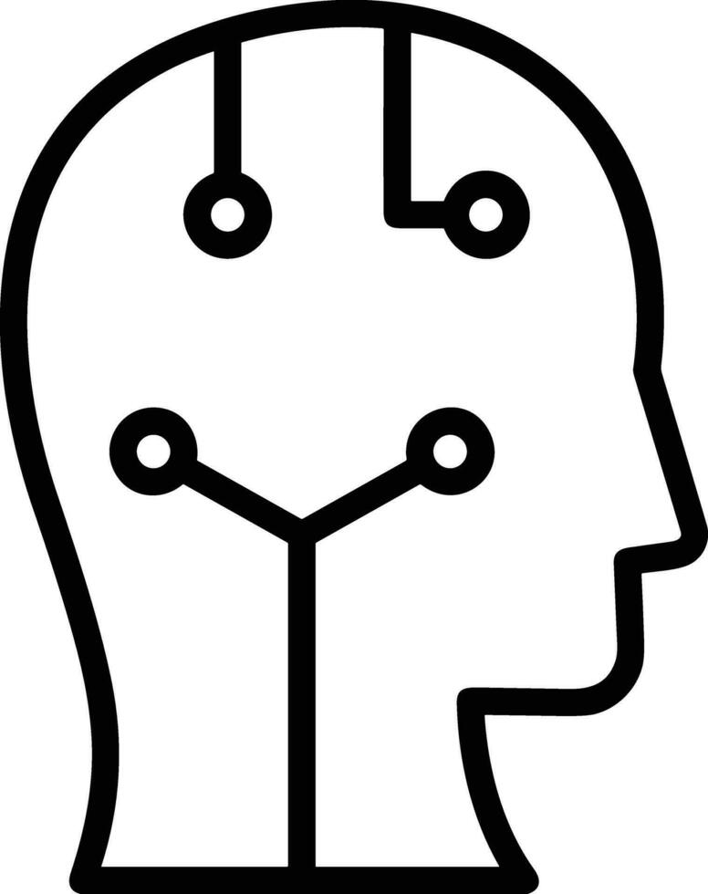 Artificial Intelligence icon symbol vector image. Illustration of the brain robot learning human smart algorithm design image.