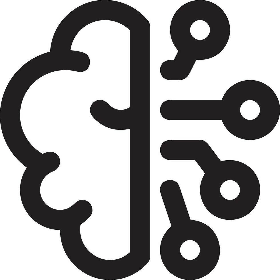 Artificial Intelligence icon symbol vector image. Illustration of the brain robot learning human smart algorithm design image.