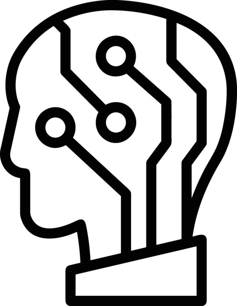 Artificial Intelligence icon symbol vector image. Illustration of the brain robot learning human smart algorithm design image.