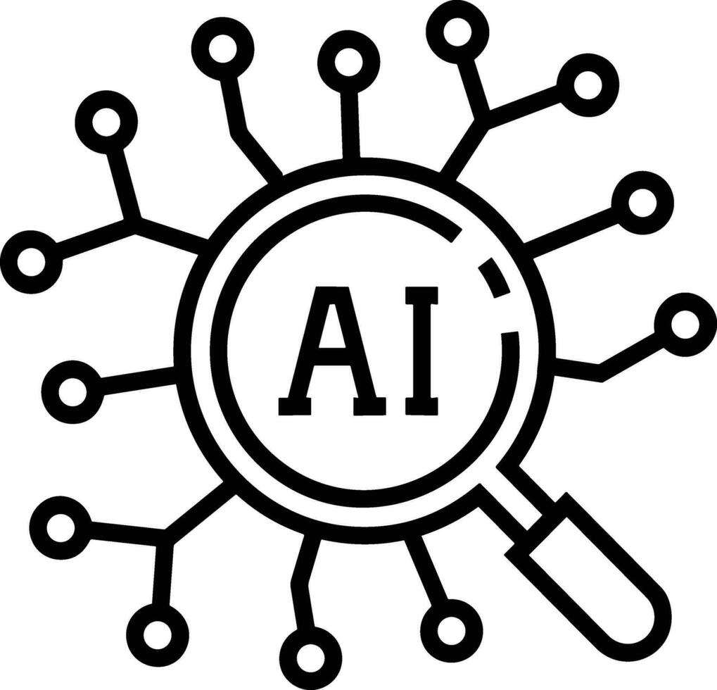 Artificial Intelligence icon symbol vector image. Illustration of the brain robot learning human smart algorithm design image.