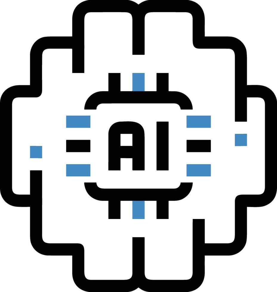 Artificial Intelligence icon symbol vector image. Illustration of the brain robot learning human smart algorithm design image.