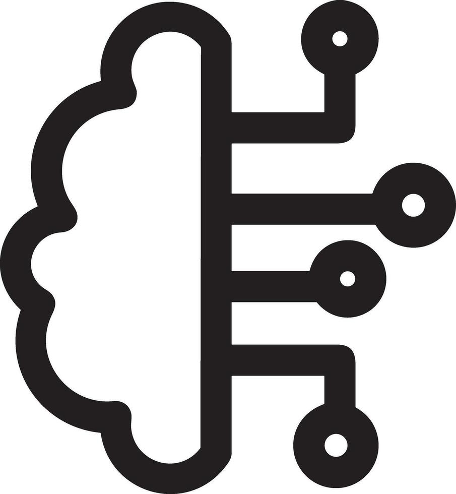 Artificial Intelligence icon symbol vector image. Illustration of the brain robot learning human smart algorithm design image.