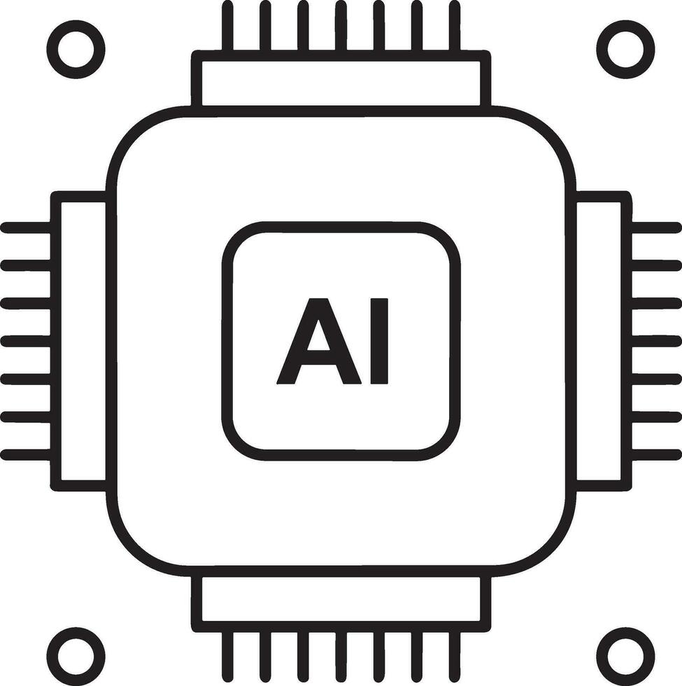 artificial inteligencia icono símbolo vector imagen. ilustración de el cerebro robot aprendizaje humano inteligente algoritmo diseño imagen.