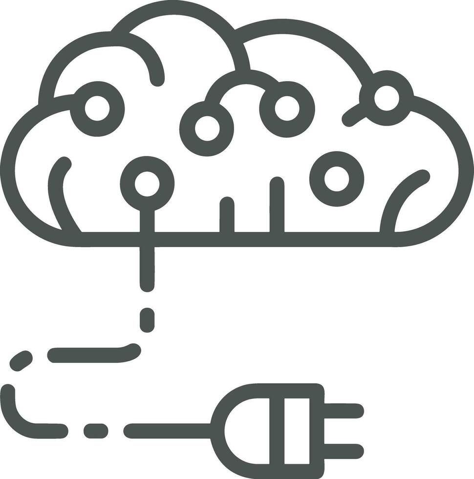 Artificial Intelligence icon symbol vector image. Illustration of the brain robot learning human smart algorithm design image.