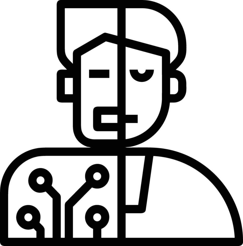 Artificial Intelligence icon symbol vector image. Illustration of the brain robot learning human smart algorithm design image.