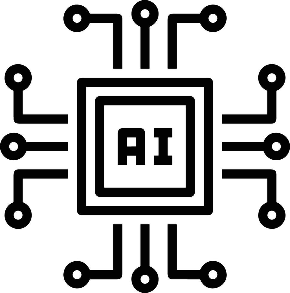 Artificial Intelligence icon symbol vector image. Illustration of the brain robot learning human smart algorithm design image.