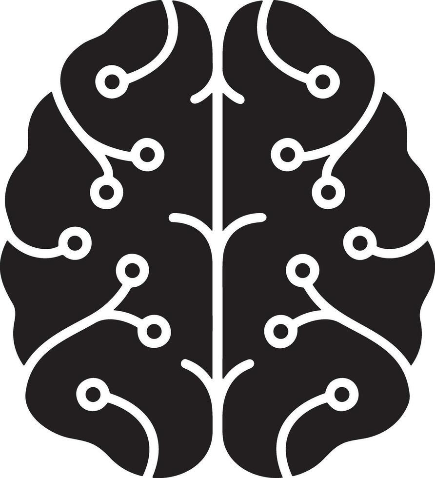 Artificial Intelligence icon symbol vector image. Illustration of the brain robot learning human smart algorithm design image.