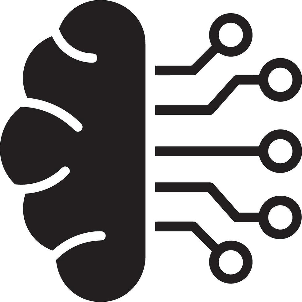 Artificial Intelligence icon symbol vector image. Illustration of the brain robot learning human smart algorithm design image.