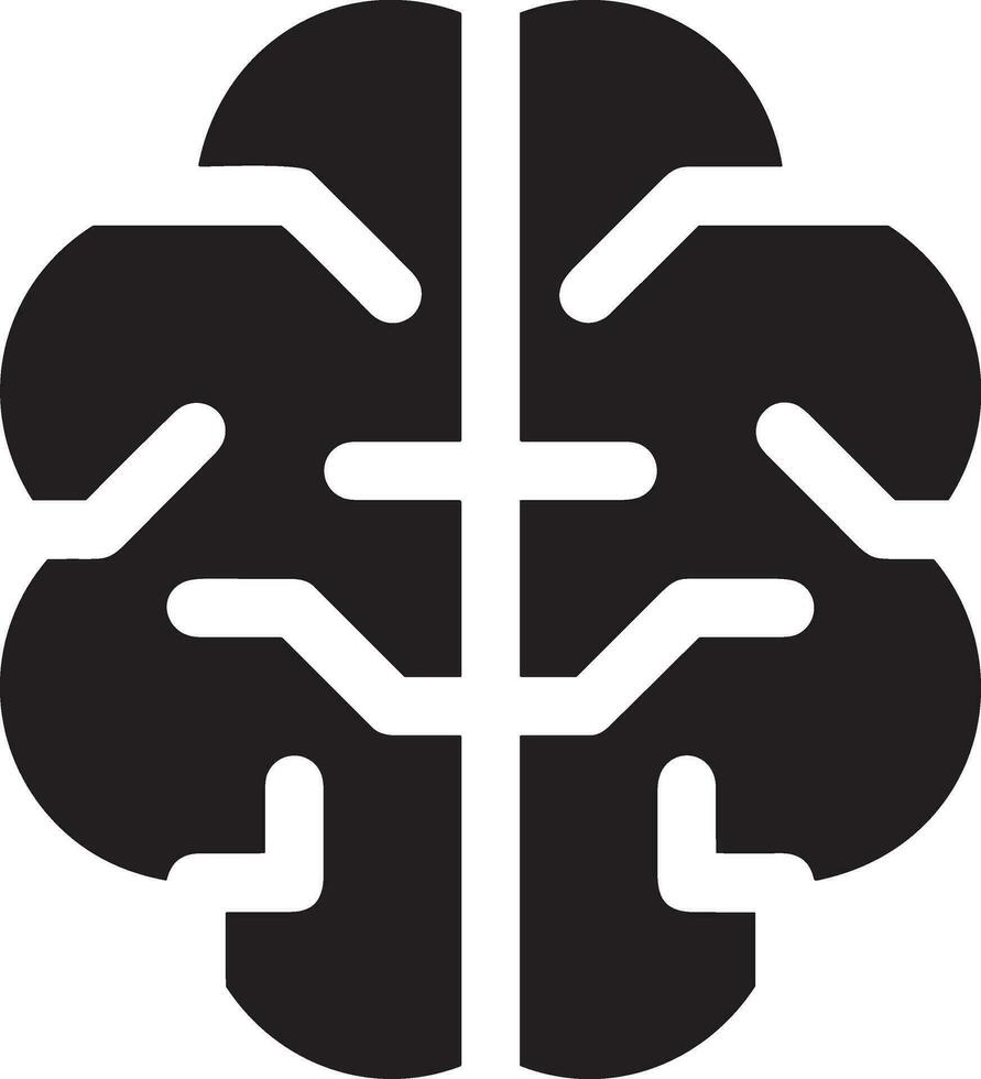 Artificial Intelligence icon symbol vector image. Illustration of the brain robot learning human smart algorithm design image.