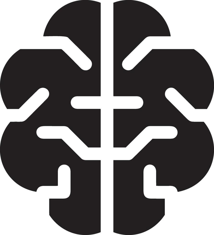 Artificial Intelligence icon symbol vector image. Illustration of the brain robot learning human smart algorithm design image.