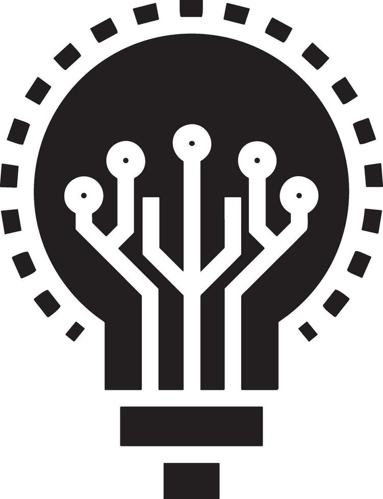 Artificial Intelligence icon symbol vector image. Illustration of the brain robot learning human smart algorithm design image.