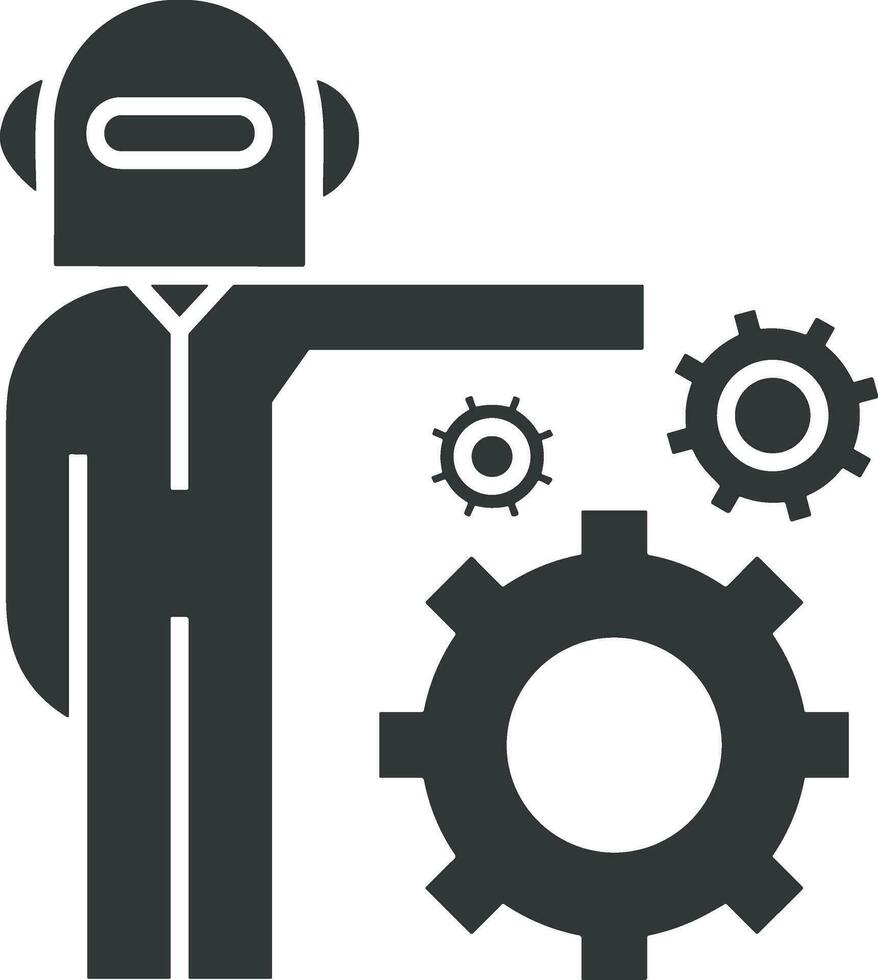 Artificial Intelligence icon symbol vector image. Illustration of the brain robot learning human smart algorithm design image.