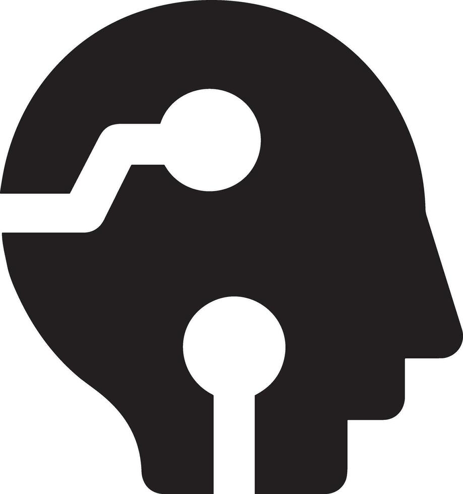 Artificial Intelligence icon symbol vector image. Illustration of the brain robot learning human smart algorithm design image.