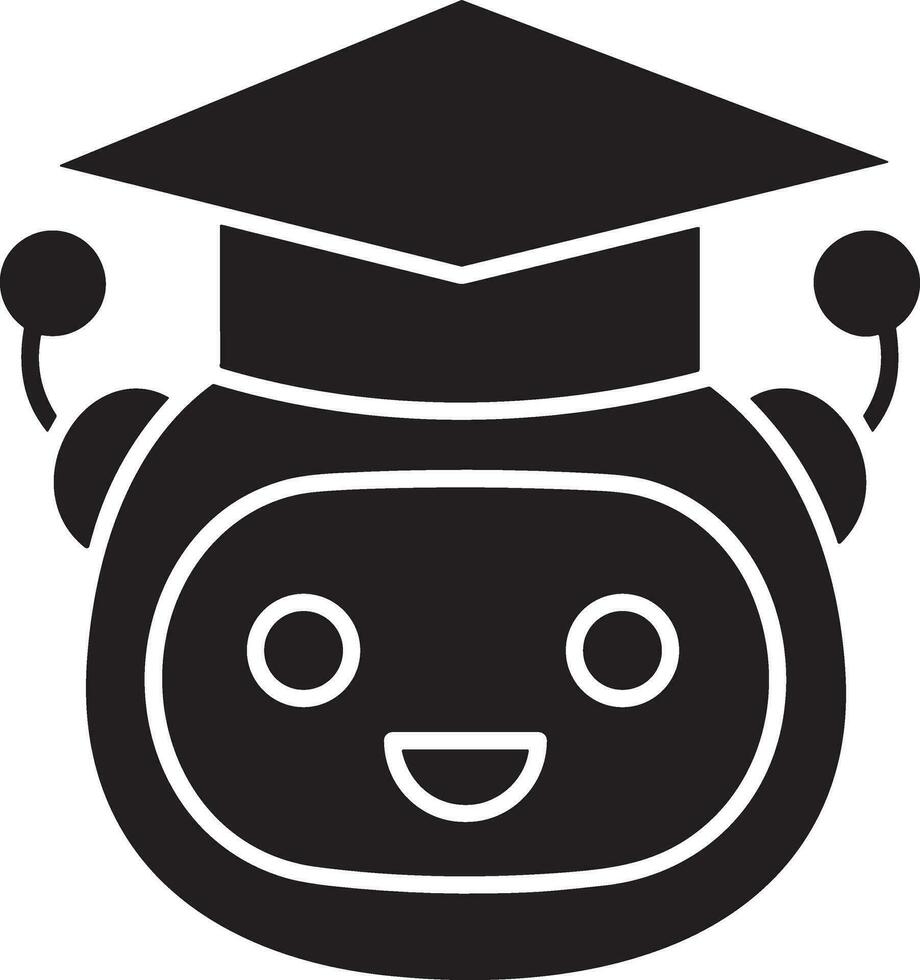 Artificial Intelligence icon symbol vector image. Illustration of the brain robot learning human smart algorithm design image.