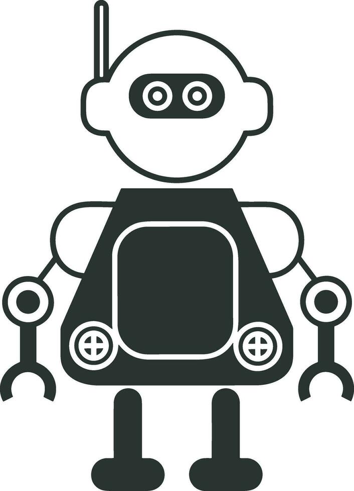 Artificial Intelligence icon symbol vector image. Illustration of the brain robot learning human smart algorithm design image.