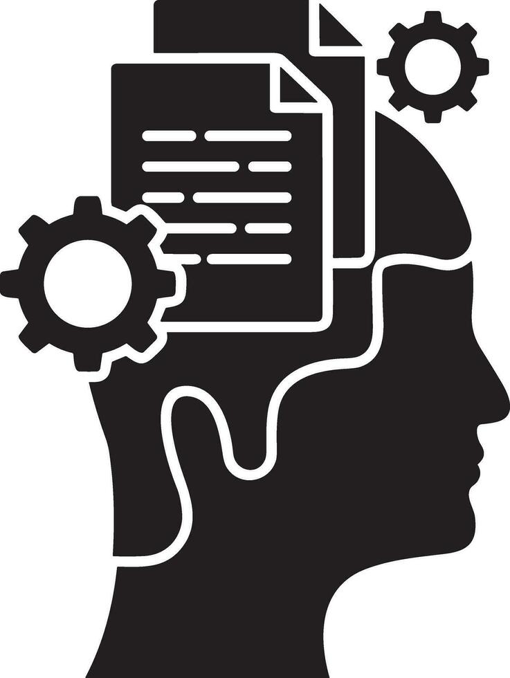 Artificial Intelligence icon symbol vector image. Illustration of the brain robot learning human smart algorithm design image.