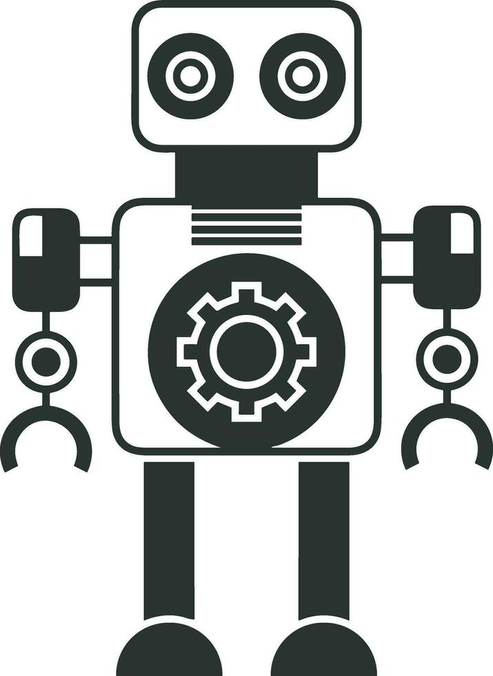 Artificial Intelligence icon symbol vector image. Illustration of the brain robot learning human smart algorithm design image.