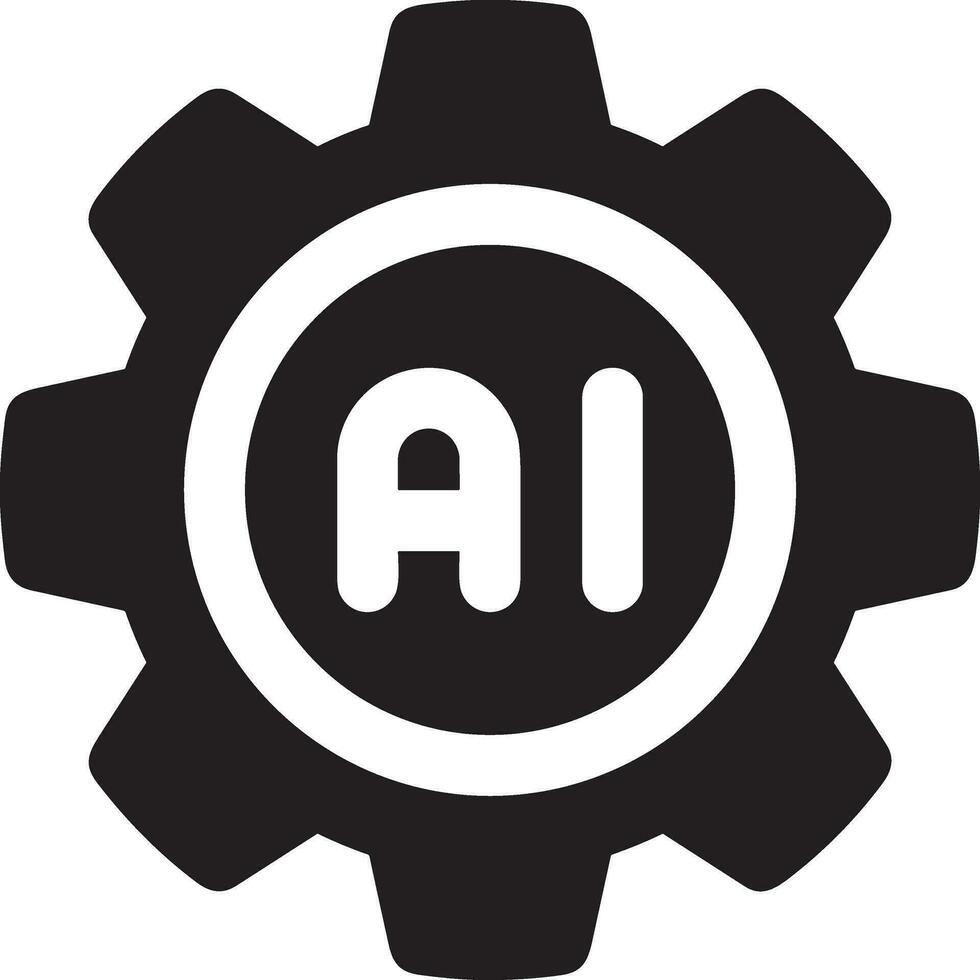 Artificial Intelligence icon symbol vector image. Illustration of the brain robot learning human smart algorithm design image.