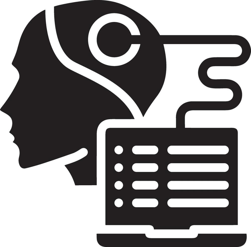 Artificial Intelligence icon symbol vector image. Illustration of the brain robot learning human smart algorithm design image.