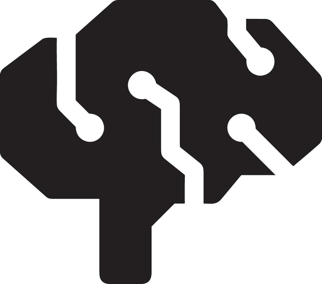 Artificial Intelligence icon symbol vector image. Illustration of the brain robot learning human smart algorithm design image.