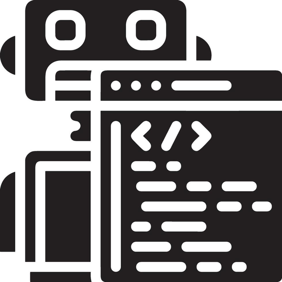 Artificial Intelligence icon symbol vector image. Illustration of the brain robot learning human smart algorithm design image.