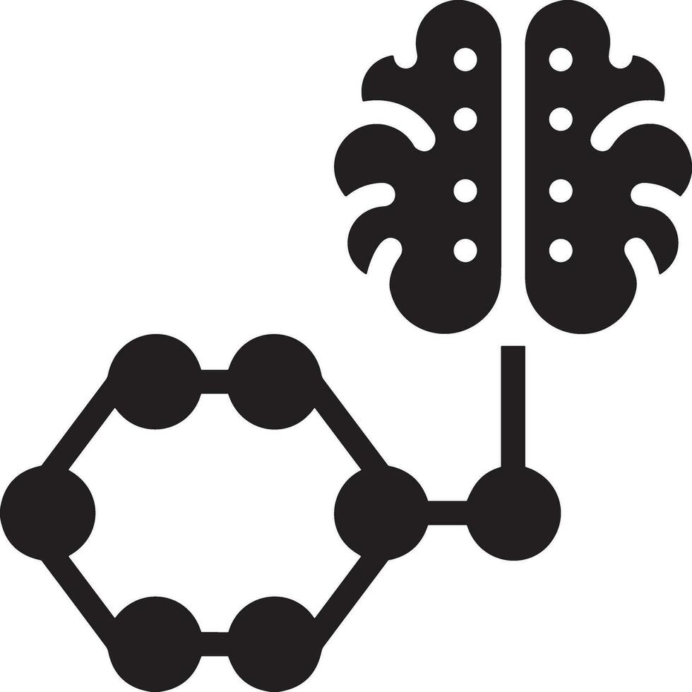 Artificial Intelligence icon symbol vector image. Illustration of the brain robot learning human smart algorithm design image.