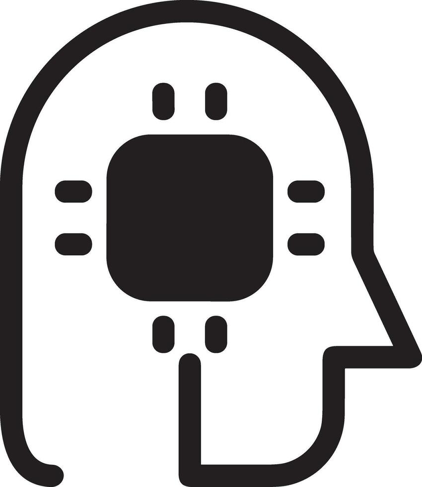Artificial Intelligence icon symbol vector image. Illustration of the brain robot learning human smart algorithm design image.