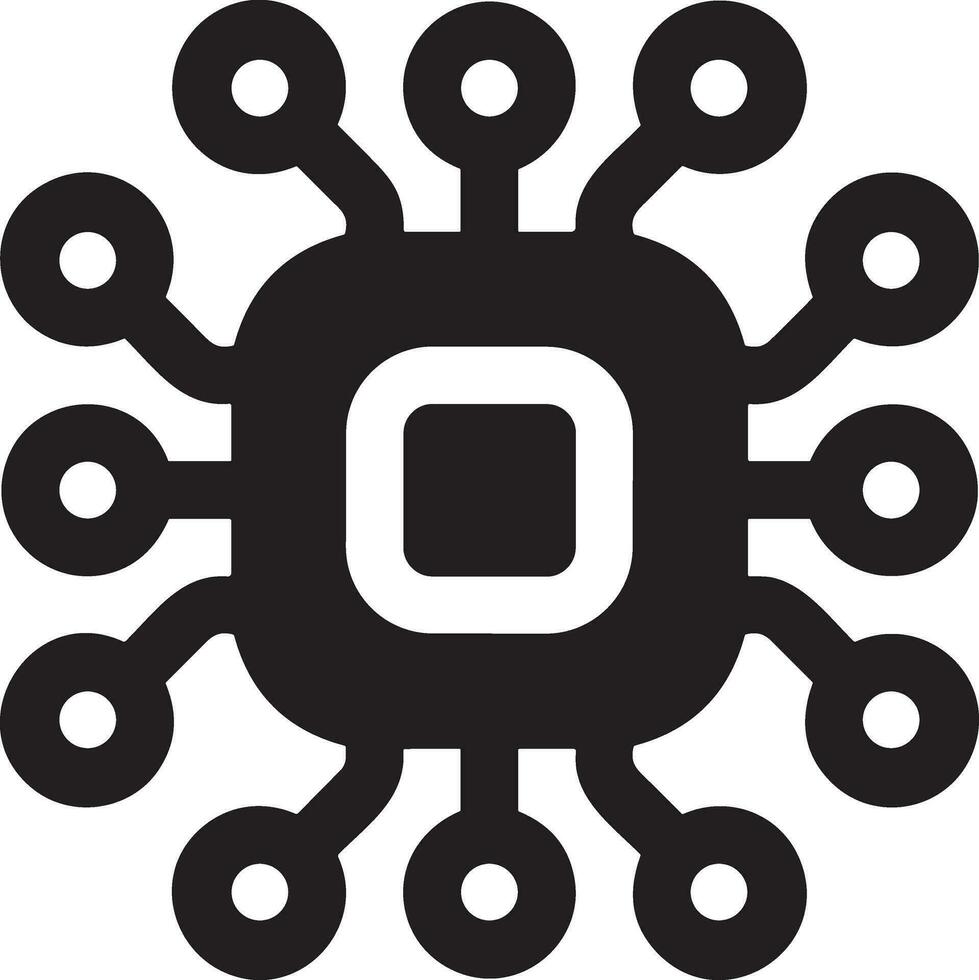 Artificial Intelligence icon symbol vector image. Illustration of the brain robot learning human smart algorithm design image.