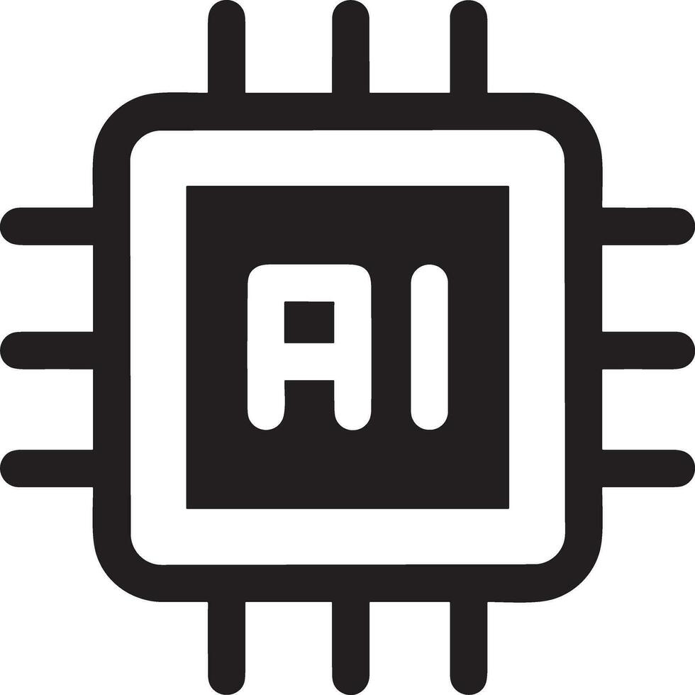 Artificial Intelligence icon symbol vector image. Illustration of the brain robot learning human smart algorithm design image.