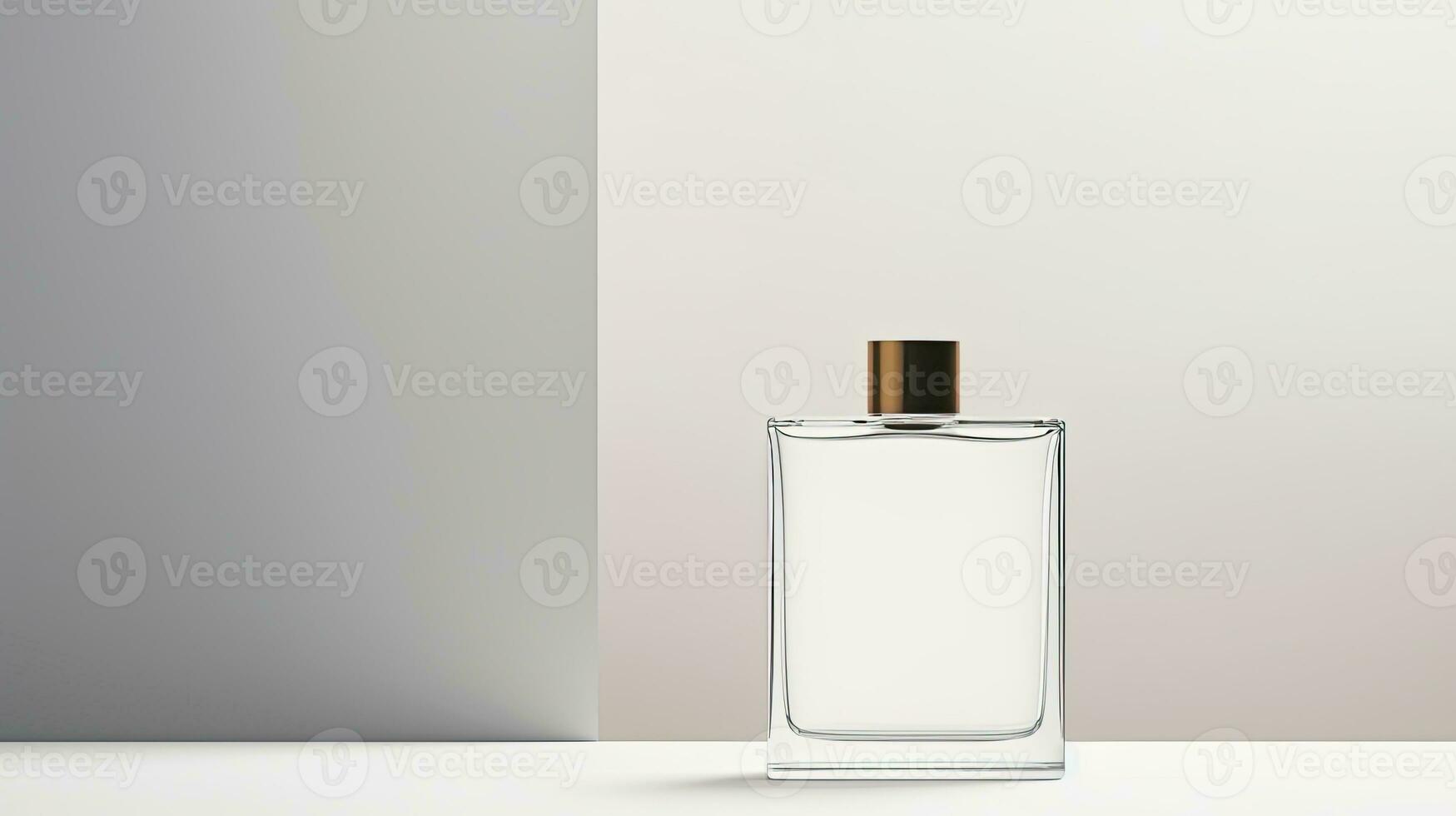 Perfume bottle mockup on white background. Generative AI photo