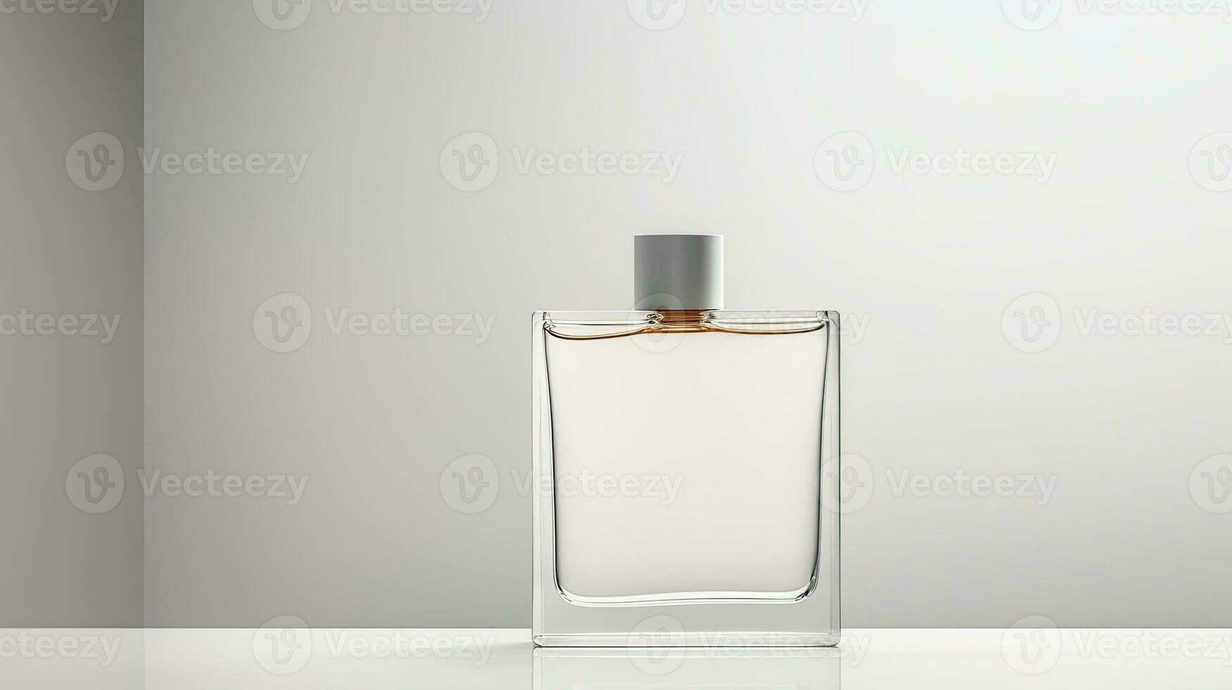Perfume bottle mockup on white background. Generative AI photo