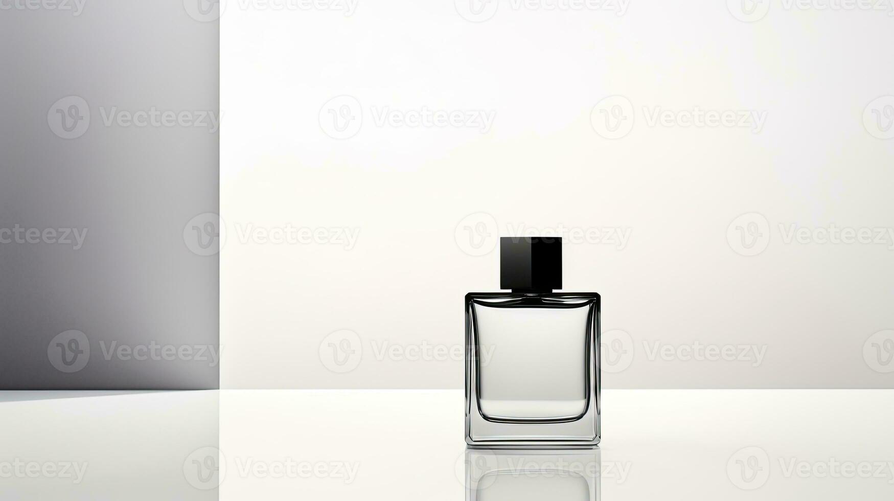 Perfume bottle mockup on white background. Generative AI photo