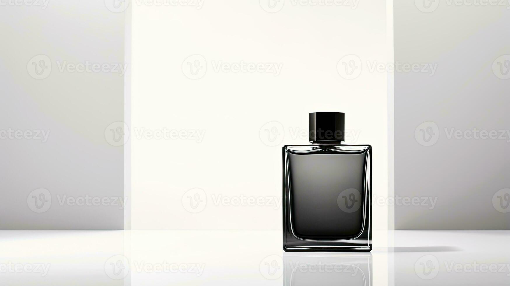 Perfume bottle mockup on white background. Generative AI photo