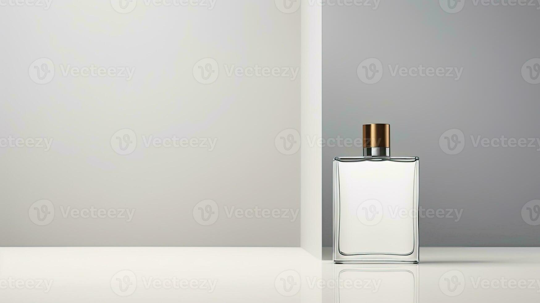Perfume bottle mockup on white background. Generative AI photo