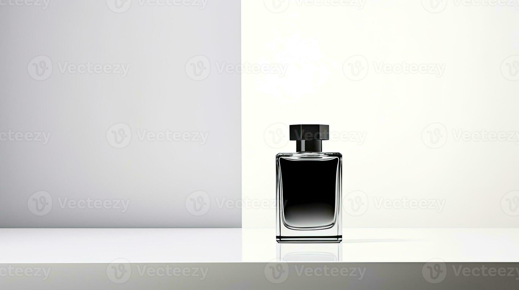 Perfume bottle mockup on white background. Generative AI photo