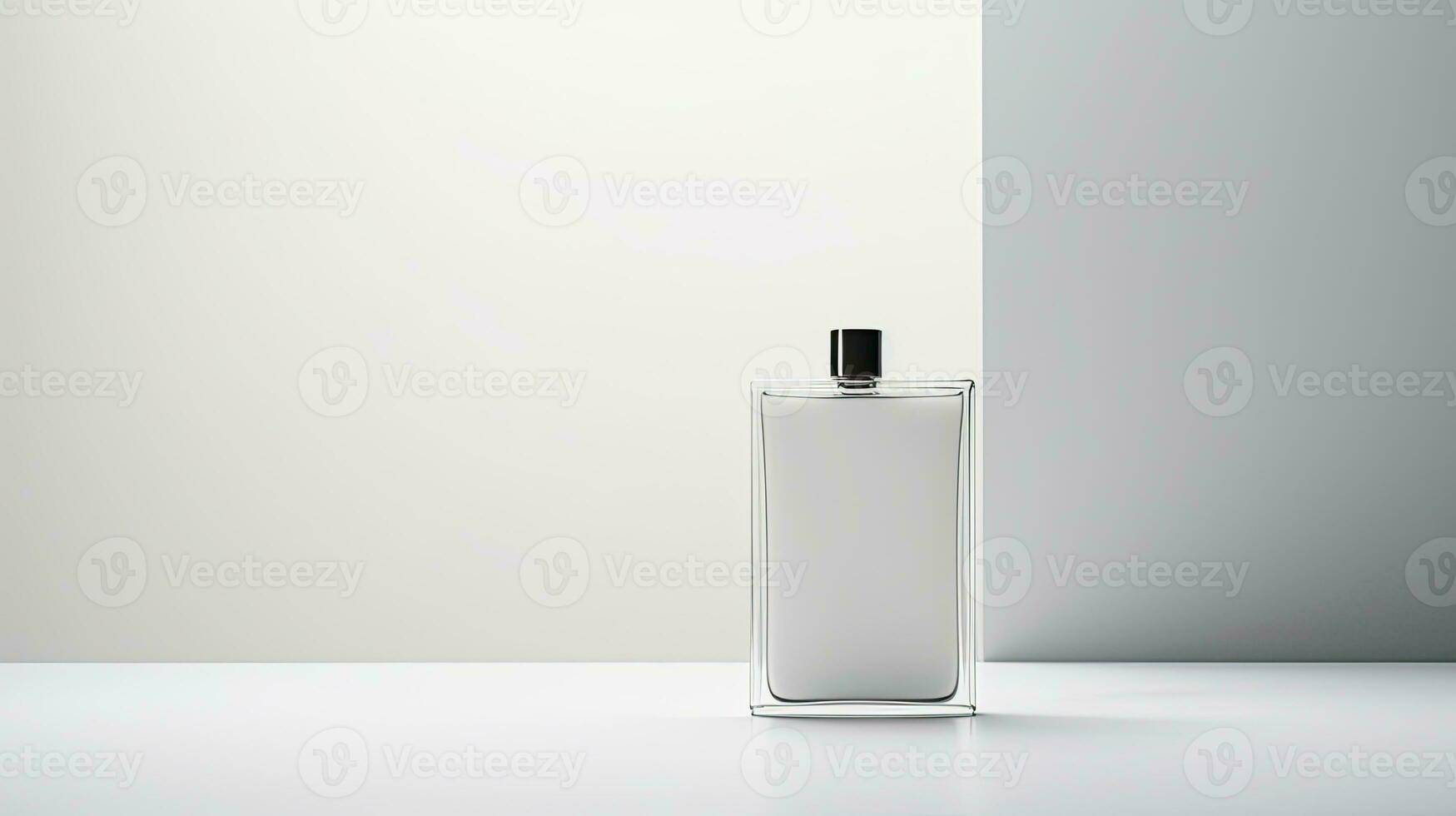 Perfume bottle mockup on white background. Generative AI photo